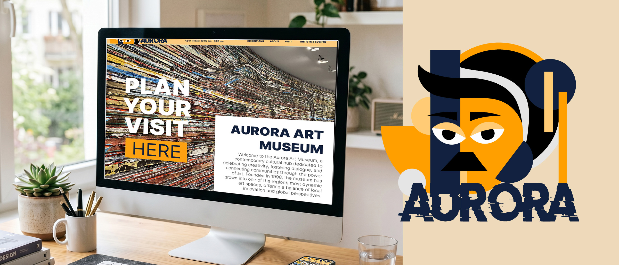 Aurora Art Museum website mockup