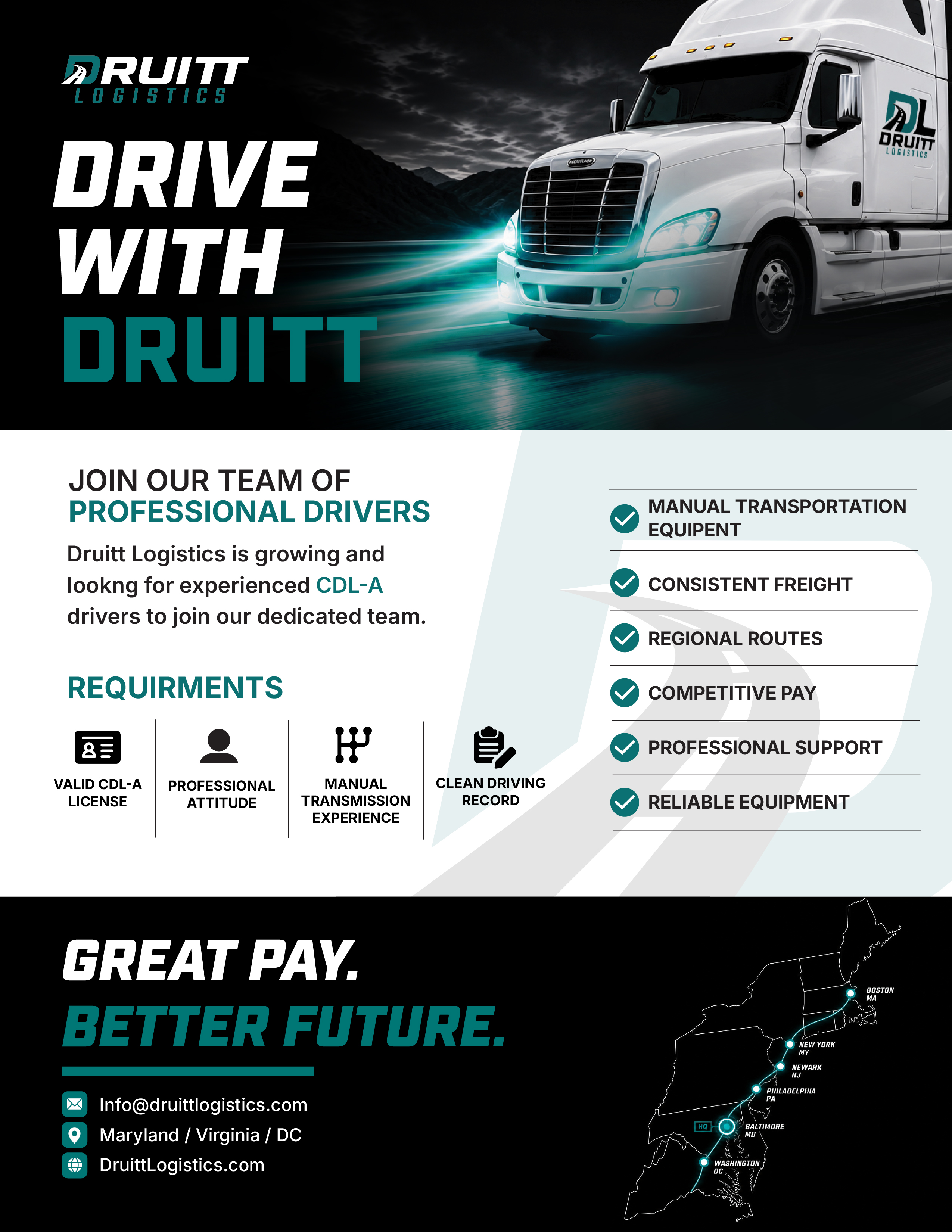 Alternate Druitt Logistics recruitment advertisement