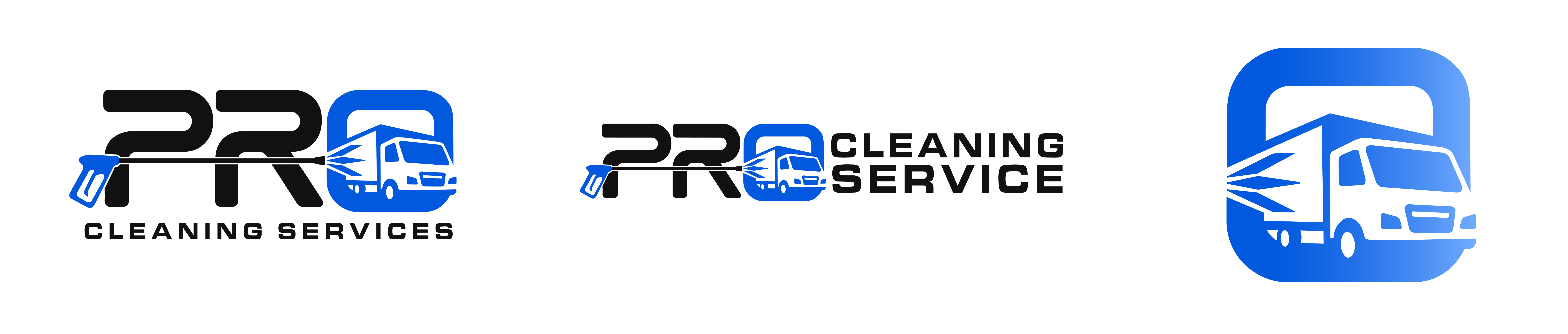 Pro Cleaning Services primary logo, secondary logo, and submark