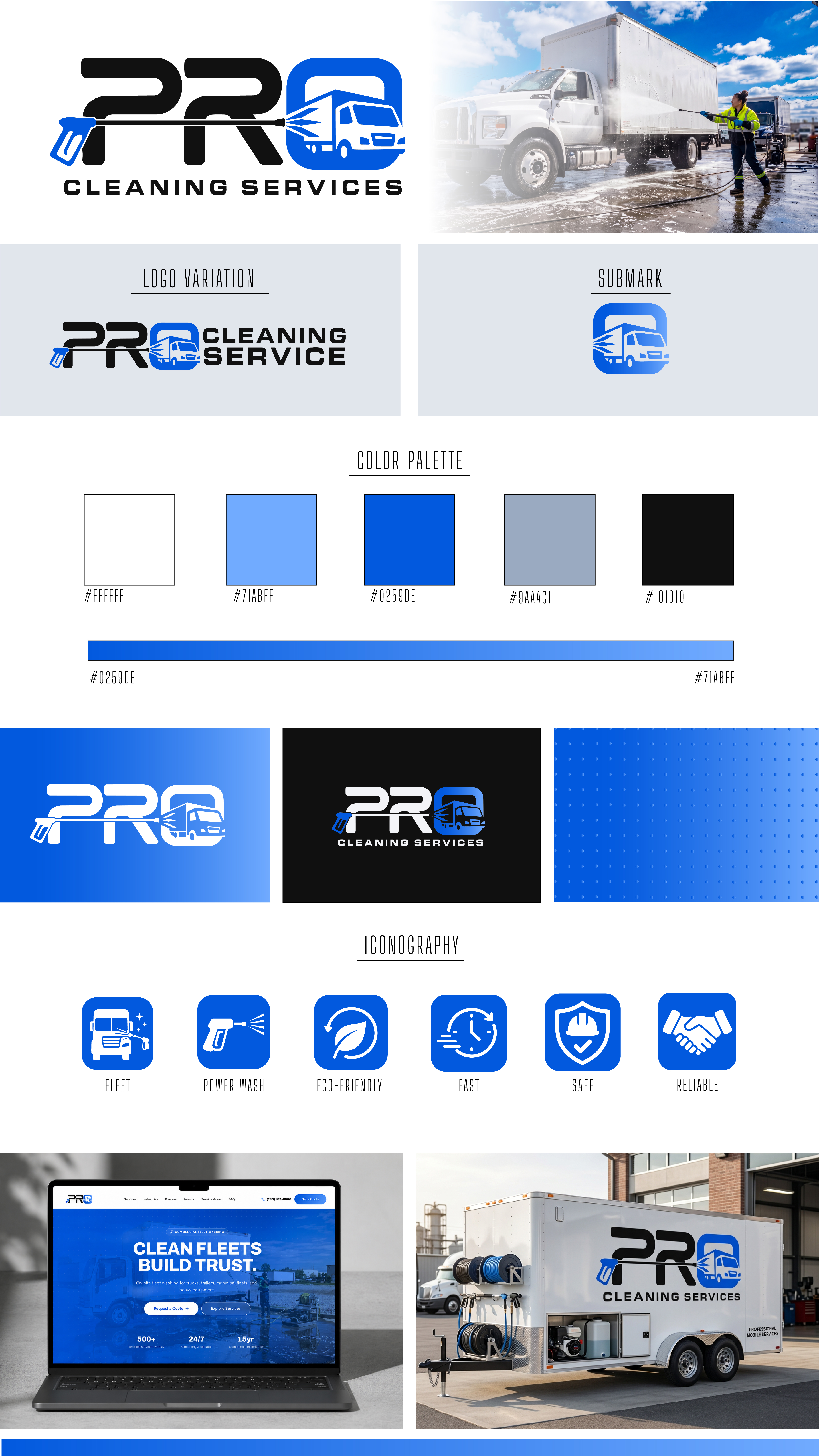 Pro Cleaning Services one-page brand guide