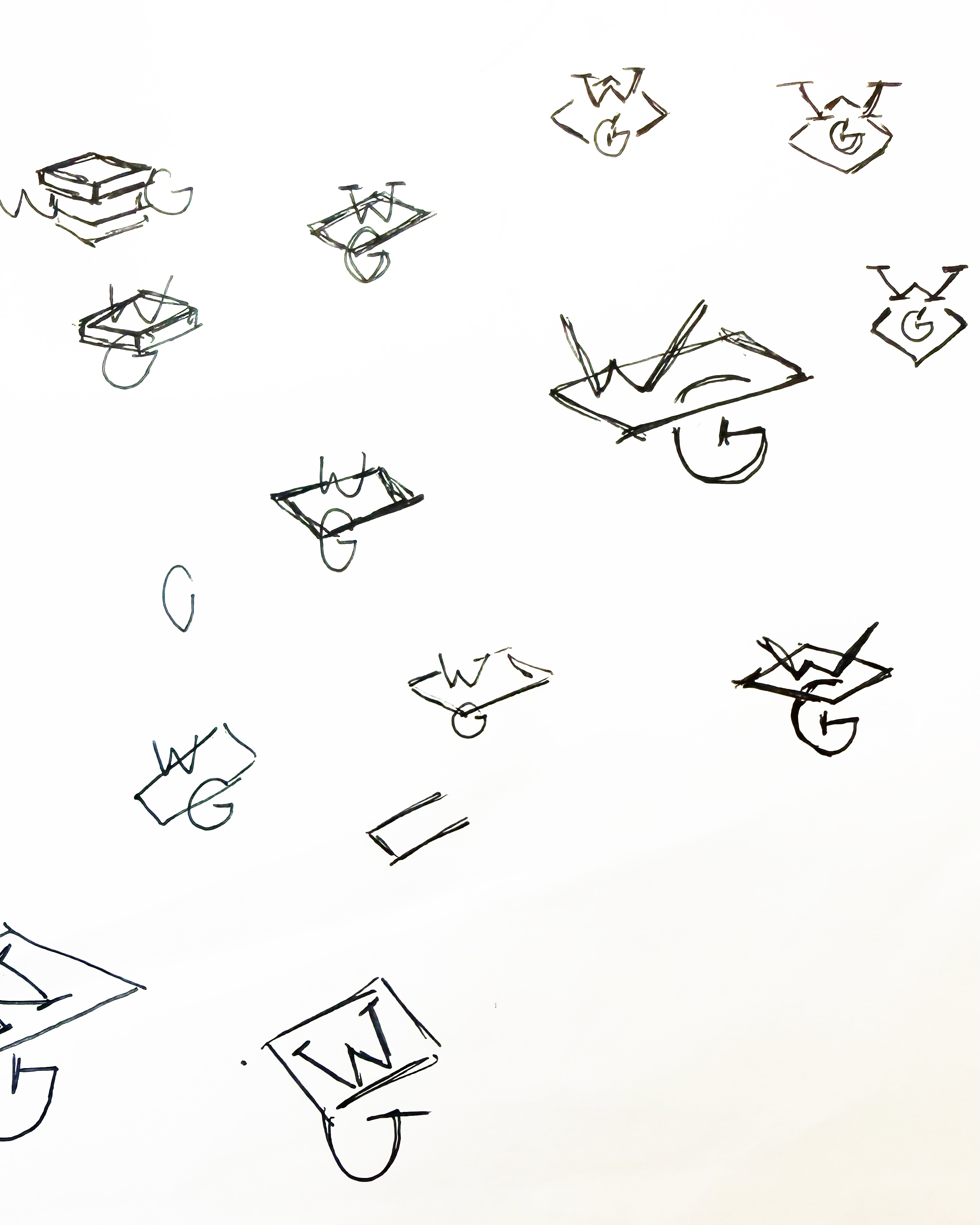 We Got Granite and Marble initial logo sketches